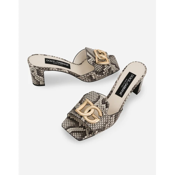 Grey Dolce & Gabbana Python skin mules, view 5 | Mules