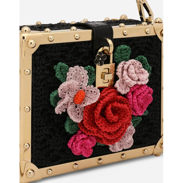 Multicolour Dolce & Gabbana Raffia crochet Dolce Box bag, view 6 | Totes & Top-Handle Bags