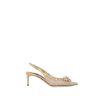 Gold Dolce & Gabbana Rainbow lace slingbacks in lurex lace | Heels