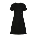 Black Dolce & Gabbana Raschel tweed midi dress with DG logo | Midi Dresses