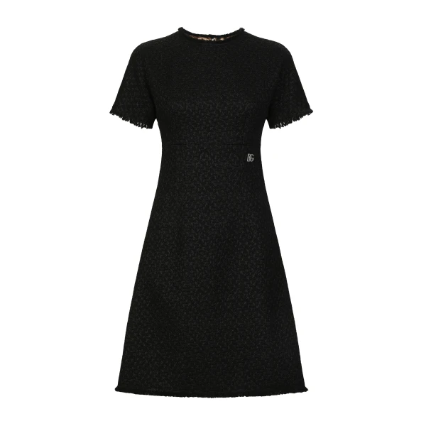 Raschel tweed midi dress with DG logo