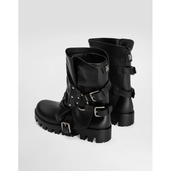 Black Dolce & Gabbana Rubber and calfskin ankle boots, view 3 | Boots