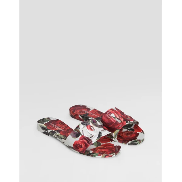 Print Dolce & Gabbana Rubber beachwear sliders, view 2 | Flip Flops & Slides