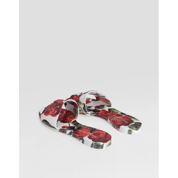 Print Dolce & Gabbana Rubber beachwear sliders, view 3 | Flip Flops & Slides