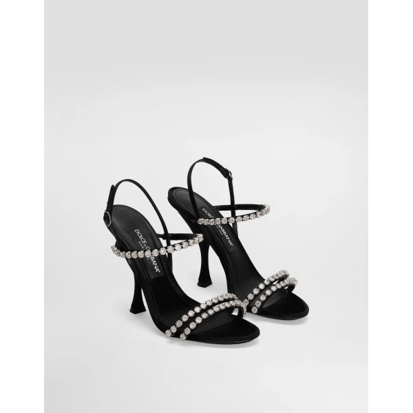 Multicolour Dolce & Gabbana Sandals with rhinestone chain, view 2 | Sandals