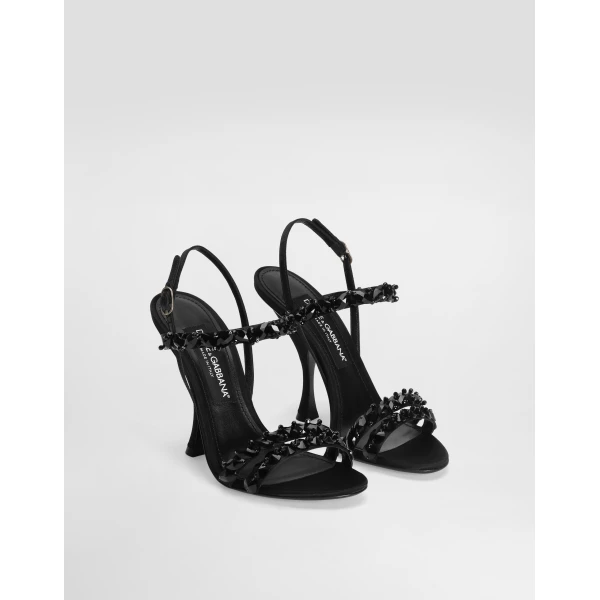 Multicolour Dolce & Gabbana Sandals with rhinestone embroidery, view 2 | Sandals
