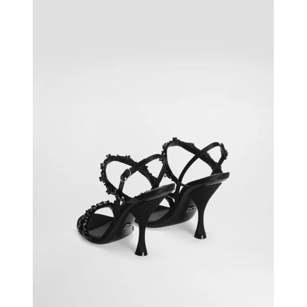 Multicolour Dolce & Gabbana Sandals with rhinestone embroidery, view 3 | Sandals