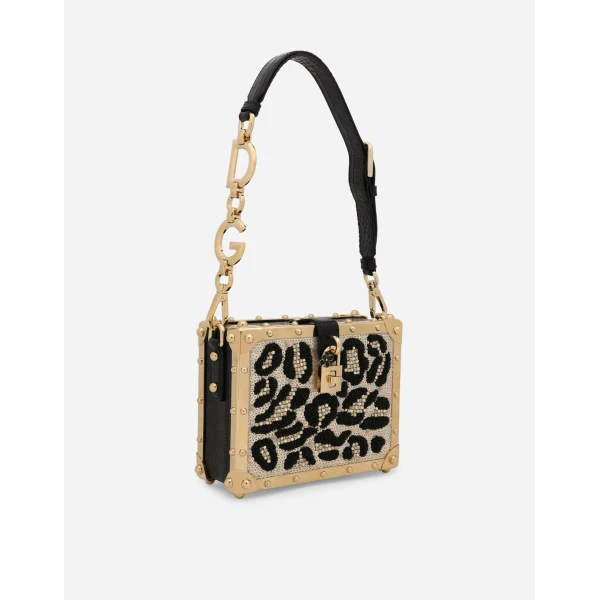 Multicolour Dolce & Gabbana Satin Dolce Box with embroidery, view 3 | Shoulder & Crossbody Bags