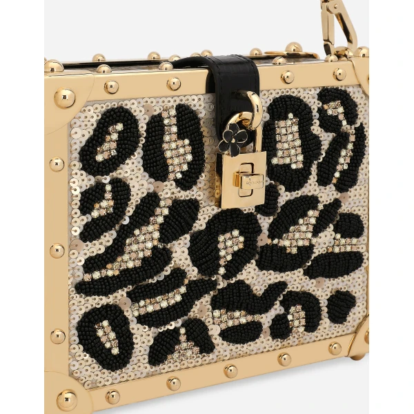 Multicolour Dolce & Gabbana Satin Dolce Box with embroidery, view 6 | Shoulder & Crossbody Bags
