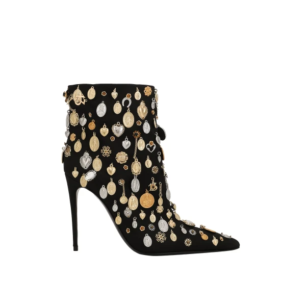 Multicolour Dolce & Gabbana Satin and embroidered ankle boots | Boots