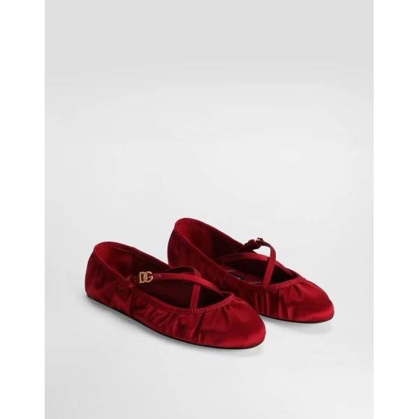 Red Dolce & Gabbana Satin ballet flats, view 2 | Flats