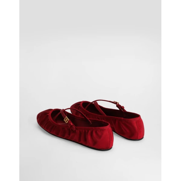 Red Dolce & Gabbana Satin ballet flats, view 3 | Flats