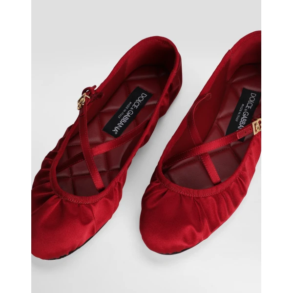 Red Dolce & Gabbana Satin ballet flats, view 5 | Flats