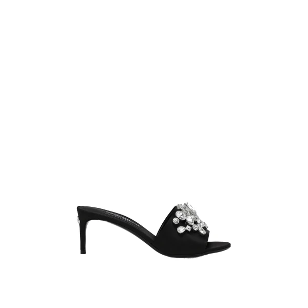 Black Dolce & Gabbana Satin mules with embroidery | Mules