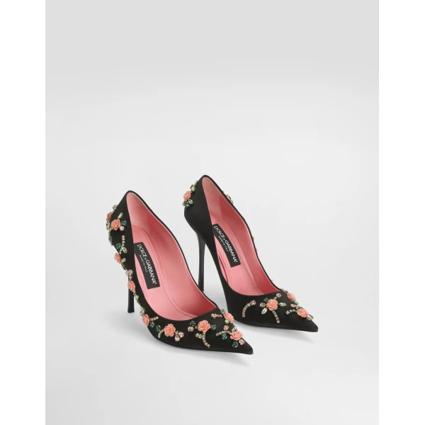 Multicolour Dolce & Gabbana Satin pumps with embellishments, view 2 | Heels
