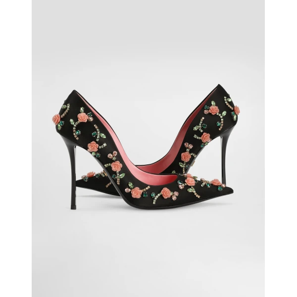 Multicolour Dolce & Gabbana Satin pumps with embellishments, view 4 | Heels