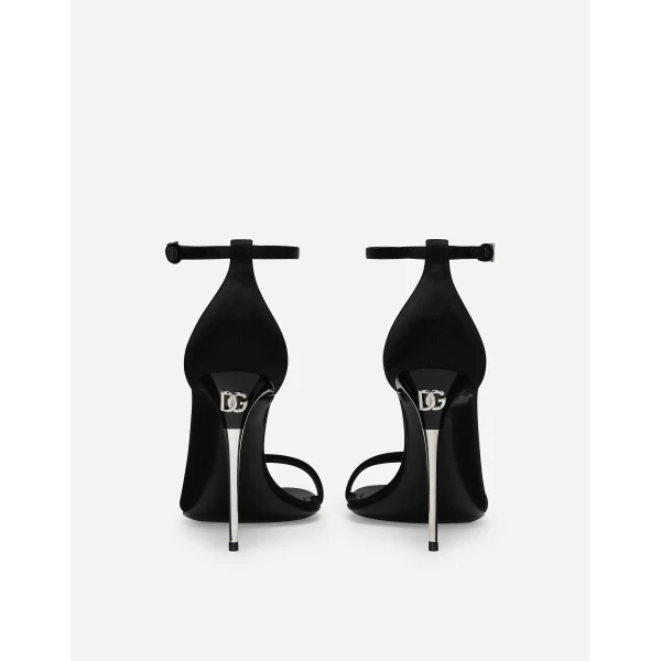 Black Dolce & Gabbana Satin sandals, view 3 | Sandals