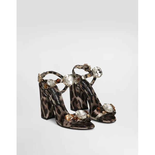 Print Dolce & Gabbana Satin sandals with gemstone embellishment, view 2 | Sandals