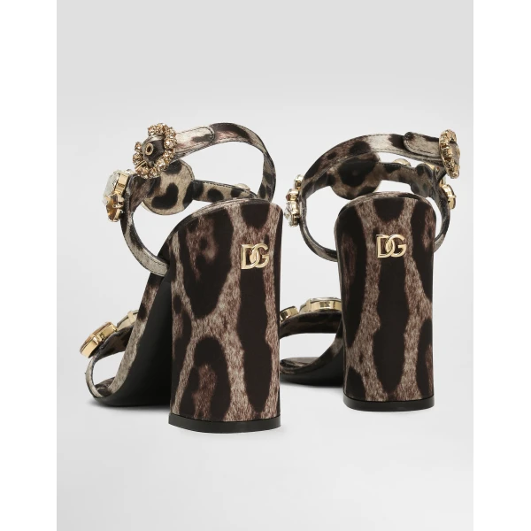 Print Dolce & Gabbana Satin sandals with gemstone embellishment, view 4 | Sandals