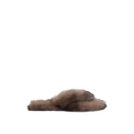 Brown Dolce & Gabbana Shearling flip-flops | Flip Flops & Slides