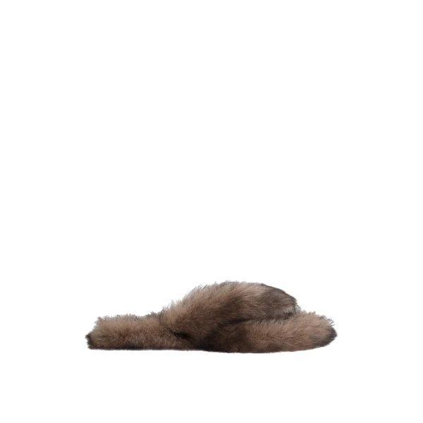 Shearling flip-flops