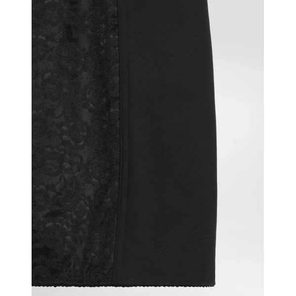 Black Dolce & Gabbana Sheath dress in stretch fabric and lace, view 4 | Dresses