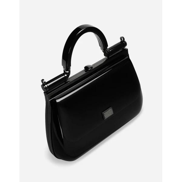 Black Dolce & Gabbana Sicily Box handbag, view 6 | Totes & Top-Handle Bags