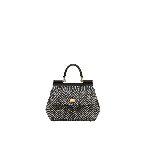 Multicolour Dolce & Gabbana Sicily medium chevron wool handbag | Totes & Top-Handle Bags