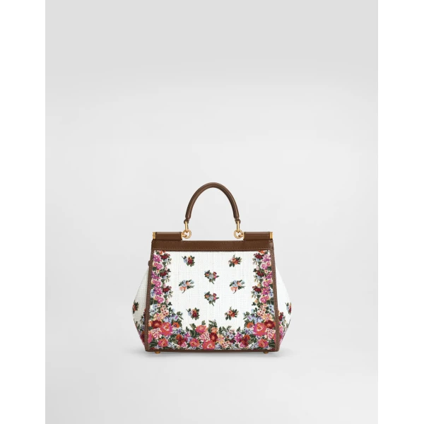 Multicolour Dolce & Gabbana Sicily medium embroidered handbag, view 4 | Totes & Top-Handle Bags