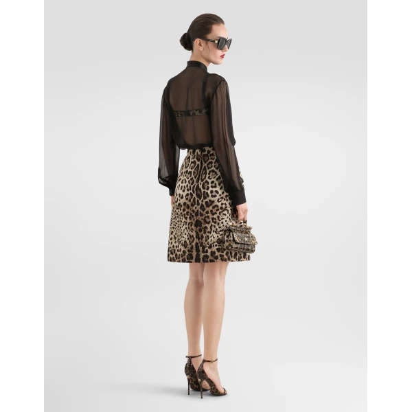 Black Dolce & Gabbana Silk chiffon shirt with pussy-bow, view 3 | Shirts