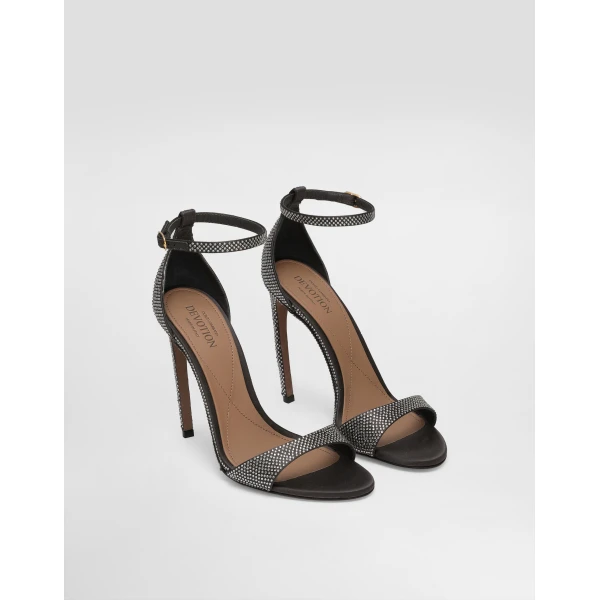 Multicolour Dolce & Gabbana Silk satin sandals with rhinestones, view 2 | Sandals