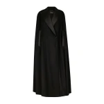 Black Dolce & Gabbana Single-breasted wool and cashmere cape | Wool Coat