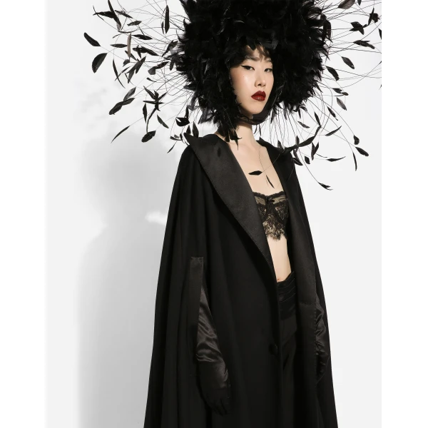 Black Dolce & Gabbana Single-breasted wool and cashmere cape, view 5 | Wool Coat