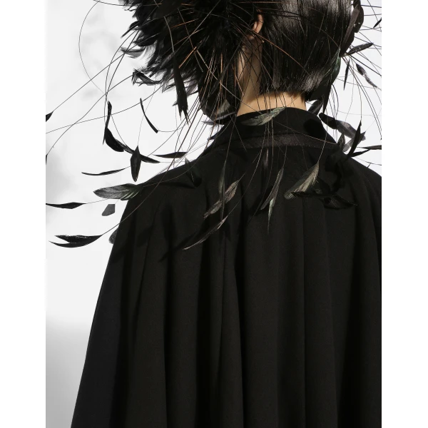 Black Dolce & Gabbana Single-breasted wool and cashmere cape, view 6 | Wool Coat