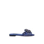 Blue Dolce & Gabbana Slippers in lace with crystals | Flip Flops & Slides