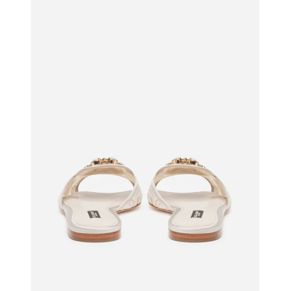 Ice Dolce & Gabbana Slippers in lace with crystals, view 3 | Flip Flops & Slides
