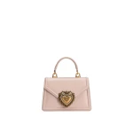 Pale Pink Dolce & Gabbana Small Devotion bag in smooth calfskin | Shoulder & Crossbody Bags