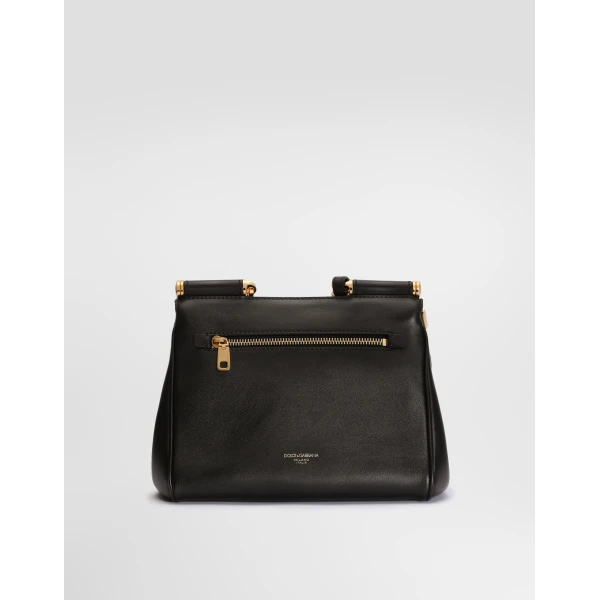Black Dolce & Gabbana Small My Sicily handbag in plongé calfskin, view 3 | Totes & Top-Handle Bags