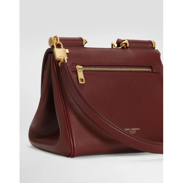 Bordeaux Dolce & Gabbana Small My Sicily handbag in plongé calfskin, view 4 | Totes & Top-Handle Bags
