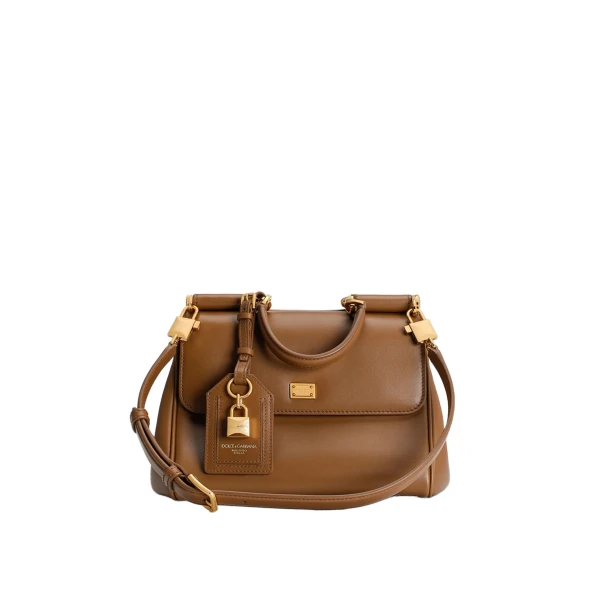 Brown Dolce & Gabbana Small My Sicily handbag in plongé calfskin | Totes & Top-Handle Bags