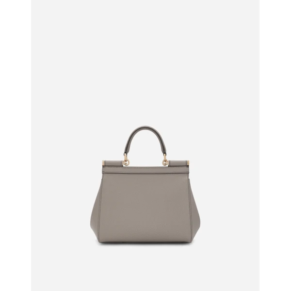 Beige Dolce & Gabbana Small Sicily handbag in dauphine calfskin, view 3 | Totes & Top-Handle Bags