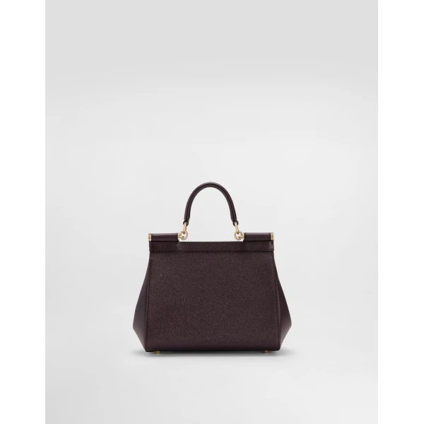 Bordeaux Dolce & Gabbana Small Sicily handbag in dauphine calfskin, view 4 | Totes & Top-Handle Bags