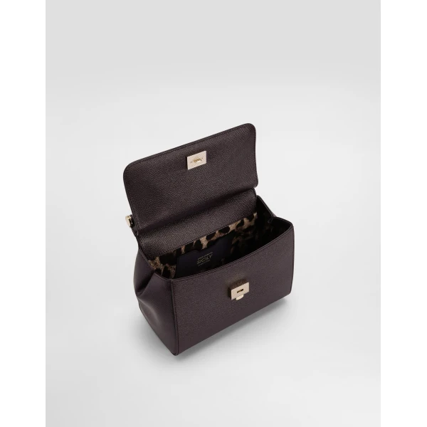 Bordeaux Dolce & Gabbana Small Sicily handbag in dauphine calfskin, view 5 | Totes & Top-Handle Bags