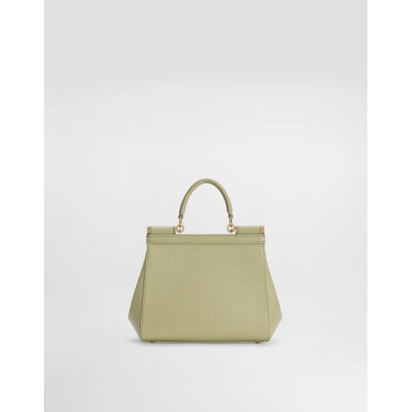 Green Dolce & Gabbana Small Sicily handbag in dauphine calfskin, view 4 | Totes & Top-Handle Bags