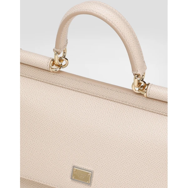 Pink Dolce & Gabbana Small Sicily handbag in dauphine calfskin, view 6 | Totes & Top-Handle Bags