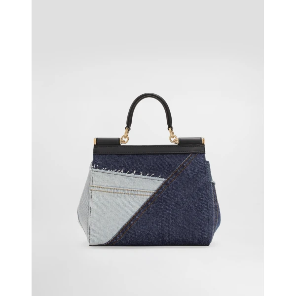 Denim Dolce & Gabbana Small Sicily handbag in denim and calfskin, view 4 | Shoulder & Crossbody Bags