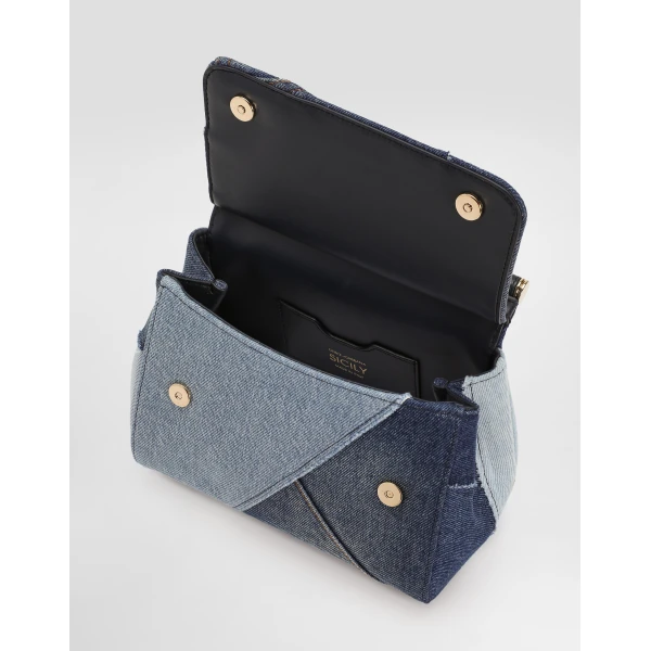Denim Dolce & Gabbana Small Sicily handbag in denim and calfskin, view 5 | Shoulder & Crossbody Bags