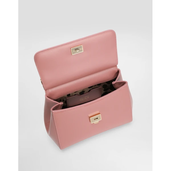 Pink Dolce & Gabbana Small Sicily handbag in patent leather, view 5 | Totes & Top-Handle Bags