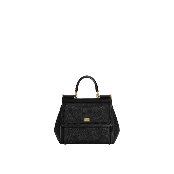 Black Dolce & Gabbana Small Sicily handbag in plongé nappa calfskin | Totes & Top-Handle Bags