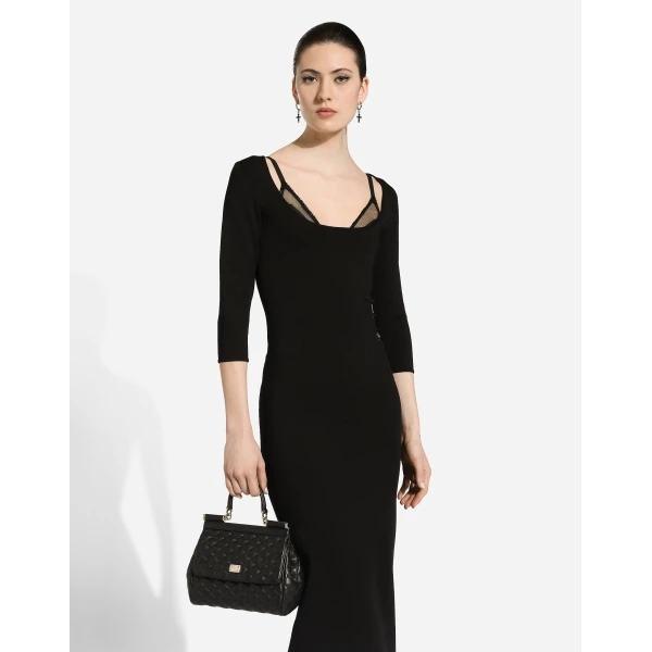 Black Dolce & Gabbana Small Sicily handbag in quilted nappa, view 2 | Totes & Top-Handle Bags
